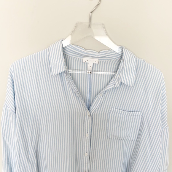 Striped Button Down in Blue & White by Leith - Picture 3 of 4